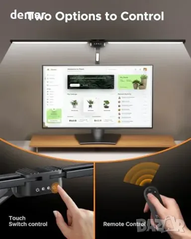 NGTeco LED настолна лампа с 2+1 светлинни ленти и дистанционно, снимка 6 - Настолни лампи - 55871316