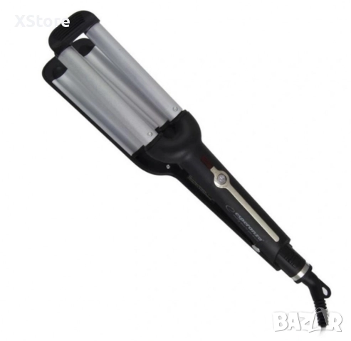 Ретро преса за коса Esperanza Isabella EBL013, 55W, Керамично покритие, 200 C, Черен/сив