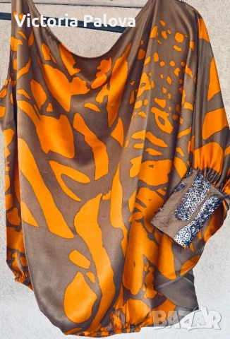 HAUTE  COUTURE дизайнерска блуза MISCHALIS коприна, снимка 3 - Корсети, бюстиета, топове - 51029162