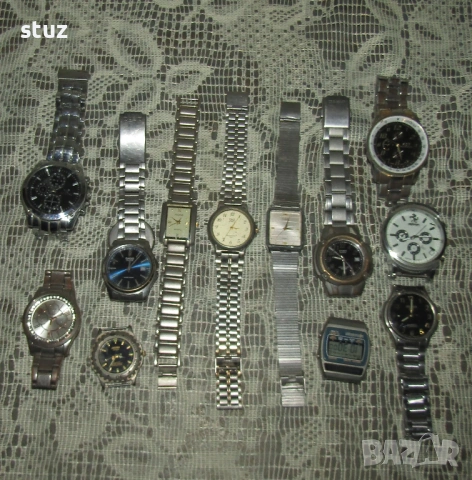 Ръчни кварцови часовници възстановяване, или за части, сет 12 бр., снимка 3 - Антикварни и старинни предмети - 53125104