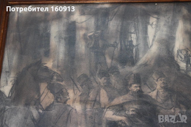 Стара патриотична картина. Хайдути нападат турски керван ., снимка 8 - Антикварни и старинни предмети - 51910177