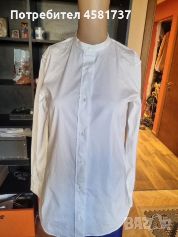 Снежнобяла вталена риза Jil Sander