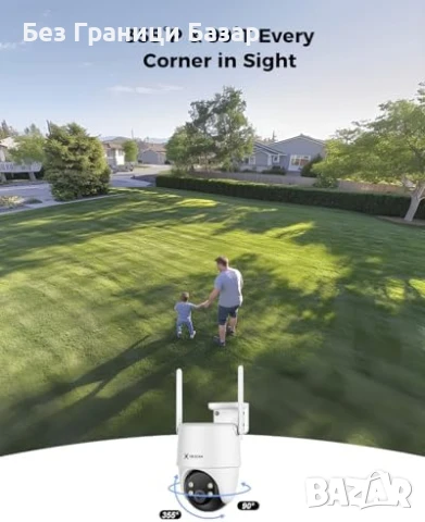 Нова Соларна WiFi Камера COCOCAM AI Засичане 24/7 Запис 3MP охрана дом, снимка 4 - IP камери - 50550949