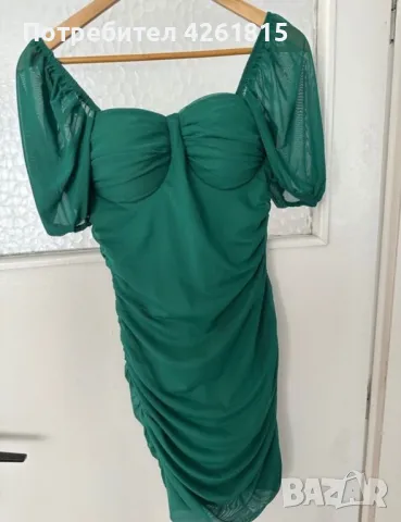 Официална зелена рокля, снимка 1