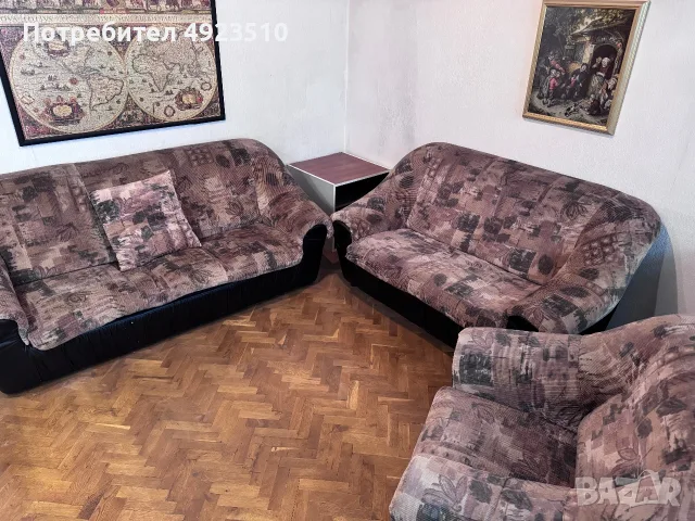 БЕЗПЛАТНО Холова гарнитура и дъбов шкаф, снимка 2 - Дивани и мека мебел - 55717001