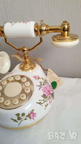 Стар порцеланов телефон, снимка 4 - Антикварни и старинни предмети - 53866073
