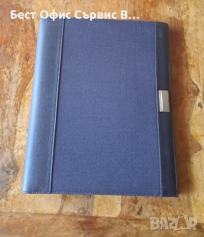 папка за документи класьор с 4 ринга син с цип кожа с полиестер Марксман Marksman А4 , снимка 2 - Ученически пособия, канцеларски материали - 52554618