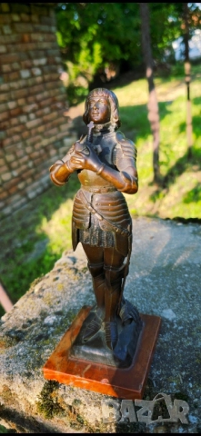 Бронзова Фигура на O.Ruffony Jeanne d'Arc 1900-1920г, снимка 2 - Статуетки - 52021649