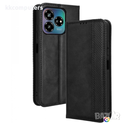 ZTE Axon 60 Lite / Blade V60 Vita Retro Magnetic Wallet Калъф и Протектор, снимка 4 - Калъфи, кейсове - 52672840