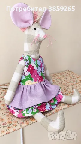 Мека текстилна играчка. Плъх+Роклята, снимка 5 - Плюшени играчки - 56106356