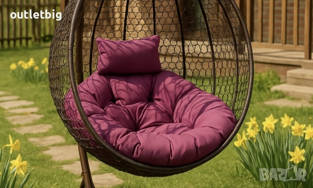 Градинска висяща люлка тип гнездо,яйце–Промоция!, снимка 7 - Градински мебели, декорация  - 52305190