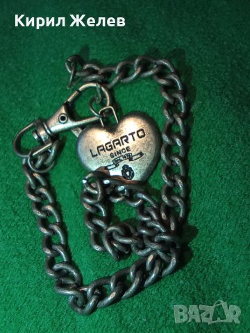 ПОСРЕБРЕН СТОМАНЕН АРТ КЮСТЕК СИНДЖИРЧЕ МАРКОВА ВЕРИЖКА с ВИСУЛКА СЪРЧИЦЕ КЛЮЧОДЪРЖАТЕЛ 26162, снимка 2 - Други - 36225014