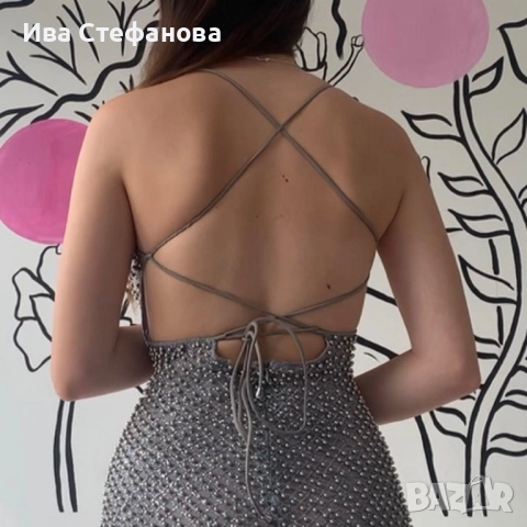 Нова елегантна парти коктейлна официална сива рокля Oh Polly , снимка 3 - Рокли - 50226063