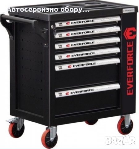 Количка с инструменти 6 чекмеджета 4 пълни 158 части, снимка 1