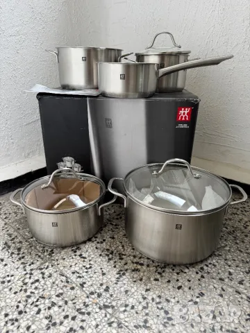 Премиум Комлект от 8 части Съдове за Готвене - Zwilling Essence, Неръждаема Стомана, Тенджери!