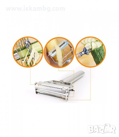 МЕТАЛНА БЕЛАЧКА С ДВЕ ПРИСТАВКИ ЗА БЕЛЕНЕ НА ЗЕЛЕНЧУЦИ И ПЛОДОБЕ - код 1843, снимка 3 - Аксесоари за кухня - 33978851