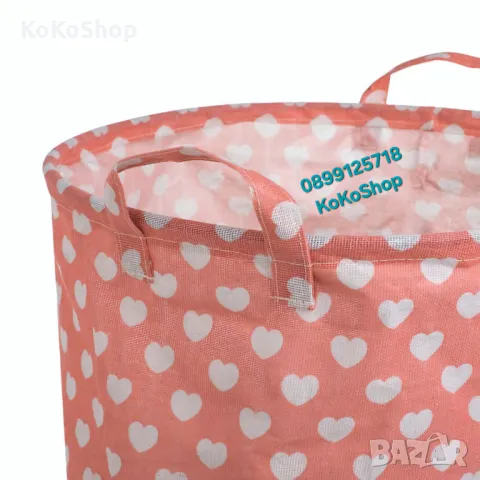 Кош за играчки-Ø35x45 см./розов кош за играчки/органайзер за играчки, снимка 3 - Други - 50070891