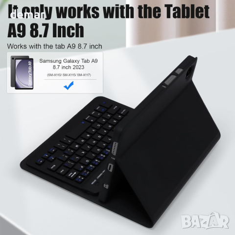 Калъф с клавиатура Samsung Galaxy Tab A9 8.7" 2023 SM-X110/X115/X117, снимка 3 - Таблети - 44767897