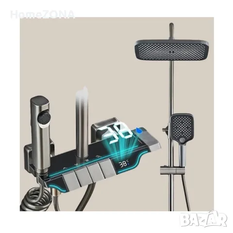 Душ система ELITE Pro 31, термостатен смесител, пиано бутони, Led дисплей