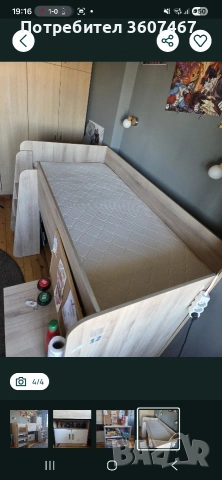 детско легло с бюро и шкаф, снимка 3 - Спални и легла - 53849953