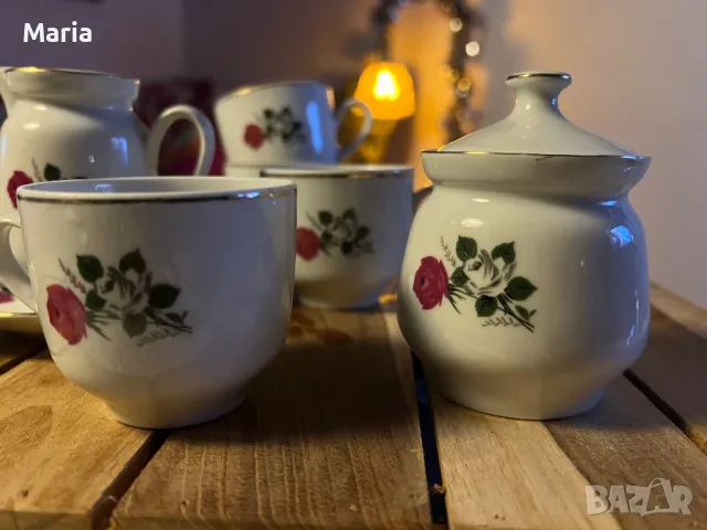 Сервиз за късо кафе с каничка и захарничка, снимка 3 - Сервизи - 48572889