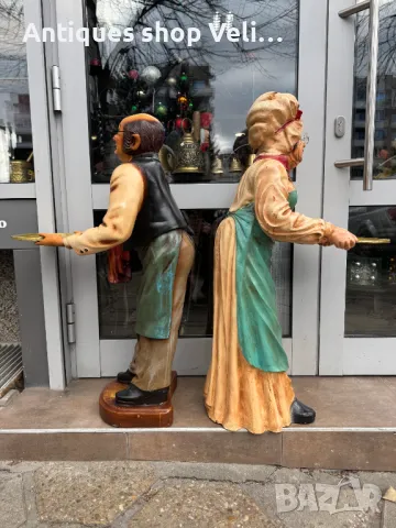 Големи ретро статуетки на сервитьор и готвачка за ресторанти и барове №6242 , снимка 4 - Антикварни и старинни предмети - 48322633