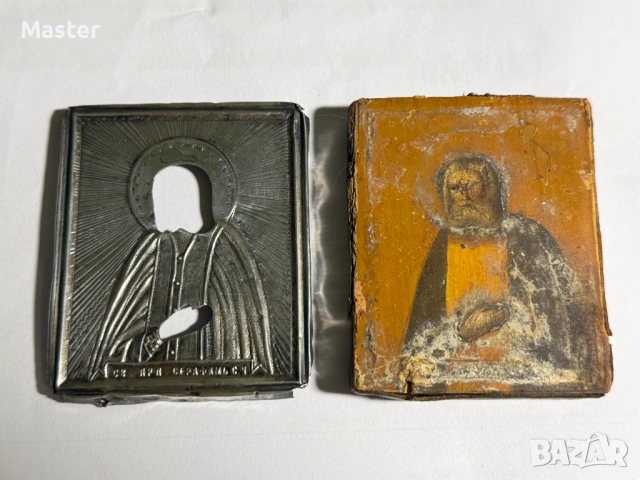 Сребърна Икона на Св. Серафим Саровски Царска Русия, снимка 3 - Антикварни и старинни предмети - 53335978