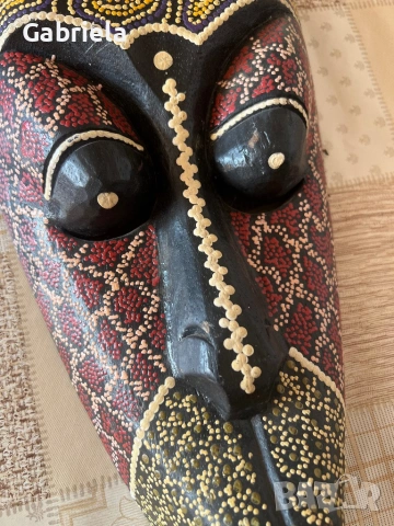 Ръчно изработена африканска маска, снимка 2 - Декорация за дома - 53071803