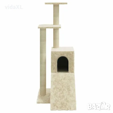 vidaXL Котешко дърво със сизалени стълбове, кремаво, 92 см, снимка 5 - За котки - 56146177