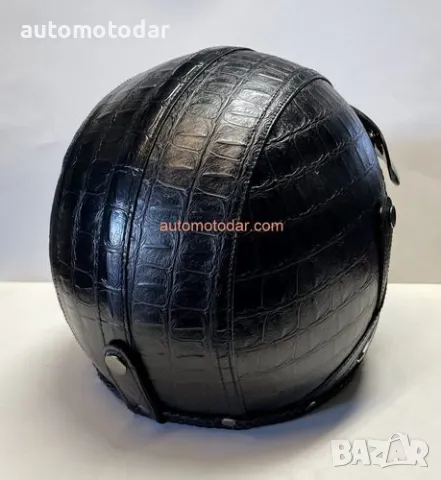 Отворена кожена каска за мотор скутер мотопед, снимка 5 - Аксесоари и консумативи - 48798008