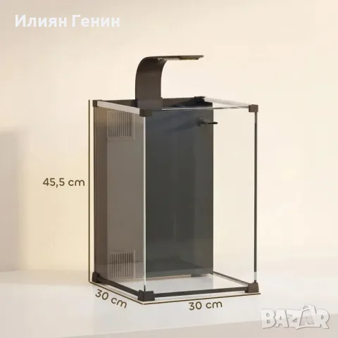 PawHut Комплект за Аквариум 36L Нано Аквариум с LED Осветление, снимка 4 - Аквариуми - 55956981
