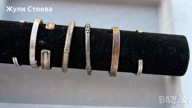 Сребърна гривна с естесвен кехлибар, снимка 3 - Гривни - 56171775