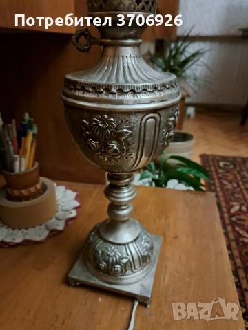 сребърна , електрическа , настолна лампа, снимка 2 - Антикварни и старинни предмети - 52061888