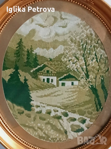 Гоблен Пролет в планинското пасище, снимка 2 - Гоблени - 53399211