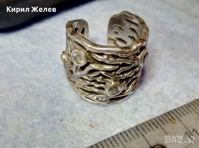 ШИКОЗЕН АЖУРЕН РЕГУЛИРУЕМ СКЪПОЦЕНЕН СРЕБЪРЕН ПРЪСТЕН СРЕБРО 925 с ФАСЕТИРАНИ БЛЕСТЯЩИ ЦИРКОНИ 49936