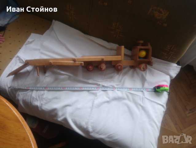 Дървена играчка камион Fagus автовоз, снимка 2 - Образователни игри - 35715645