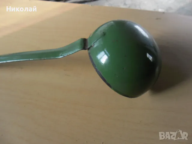 Старинен емайлиран черпак , снимка 4 - Антикварни и старинни предмети - 49011395