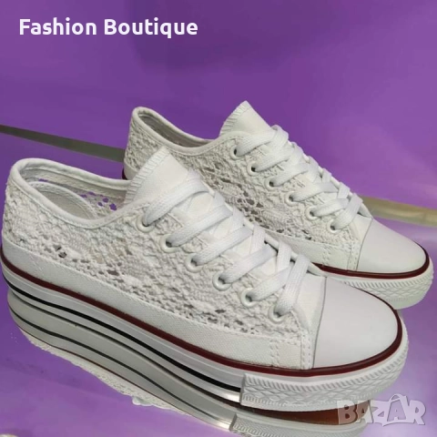 Италиански дамски кецове с дантела, последен 38-ми номер!!! Дължина на стелката - 24,5см, снимка 7 - Кецове - 51866360