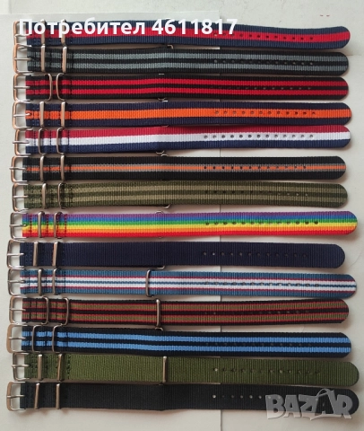 Каишки НАТО 18мм, снимка 3 - Каишки за часовници - 52188412