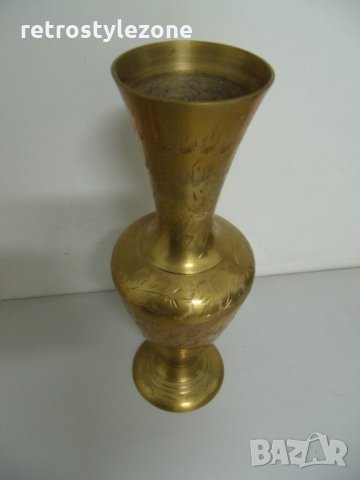 № 6030 стара метална / месингова ваза  , снимка 2 - Антикварни и старинни предмети - 35974866