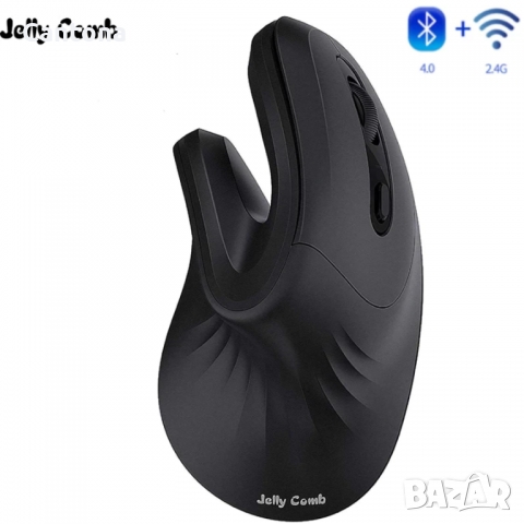 Jelly Comb Bluetooth Ергономична мишка Magic Vertical Wireless, Bluetooth & 2.4G USB, снимка 1 - Клавиатури и мишки - 36063485