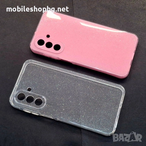 Samsung Galaxy A17 гръб с брокат силиконов розов и прозрачен 