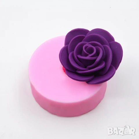 3D декоративна роза силиконов молд форма калъп фондан шоколад гипс сапун свещ, снимка 1 - Форми - 35815717