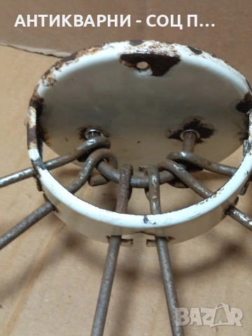 Соц Стара Стенна Закачалка Простир С Емайлирана Основа. НОМЕР 641., снимка 9 - Антикварни и старинни предмети - 53387336