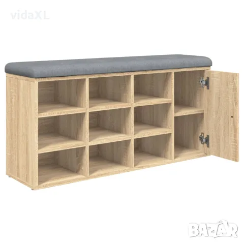 vidaXL Пейка за обувки, сонома дъб, 102x32x50 см, инженерно дърво, снимка 8 - Маси - 56148123