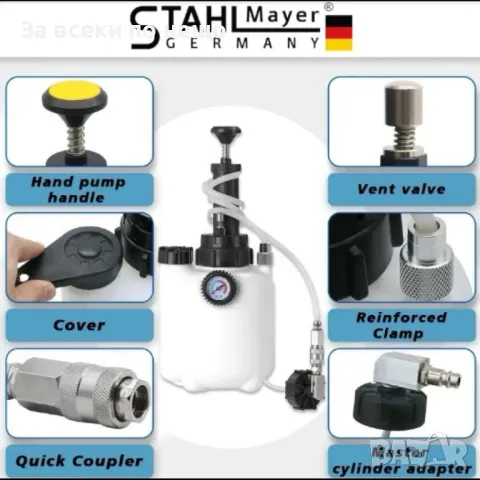 Комплект за обезвъздушаване на ръчния спирачен съединител 3 л + 1 л StahlMayer, снимка 3 - Други инструменти - 50358868