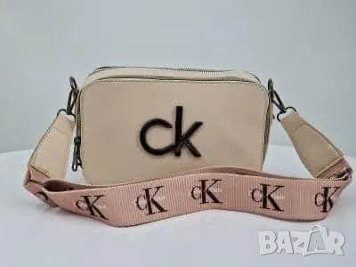 дамска кожена чанта с текстилна дръжка calvin klein , снимка 3 - Чанти - 48746662