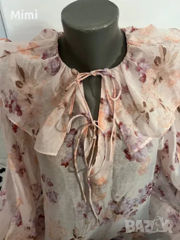H&M Риза/Блуза с Флорален десен на цветя S/M, снимка 1