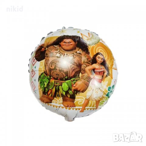 Смелата Ваяна Moana и Мауи кръгъл фолио фолиев двустранен балон хелий или въздух парти рожден ден, снимка 2 - Други - 35791422