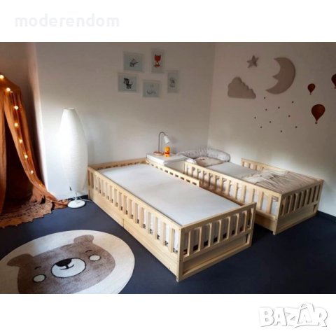 Легло монтесори с решетки, снимка 2 - Мебели за детската стая - 41901148